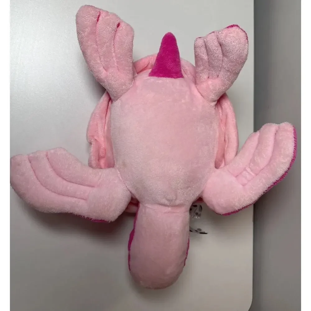 Vintage 1994 The Petting Zoo Pink Sea Turtle Plush w/ Polka Dot Bow 12”